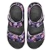 Ocxbuir Kids Double Buckle Sandals Purple Coconut Tree Fashion Lightweight Non Slip Slides Shoe with Arch Support Size Toddler 5 Black Sole