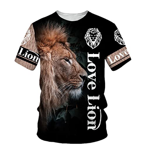 T-shirt lion 3D homme léger contre la chaleur été taille S