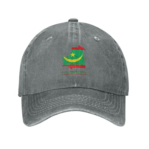 Casquettes Sport Drapeau De La Mauritanie Carte De La Mauritanie Casquettes Séchage Rapide Anti-UV Chapeau pour Été Homme Femme
