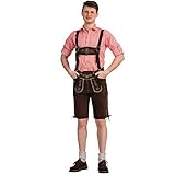 Gaudi-Leathers Herren GL3085 Trachten Lederhose, Braun (Dunkelbraun 015), 58