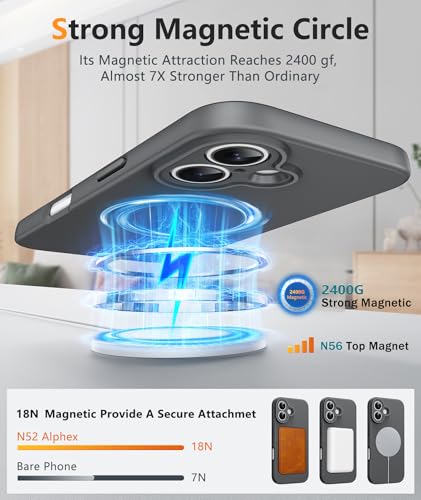 Image of FNTCASE for iPhone 17 Case: [Compatible with Magsafe] Integrated Silicone Phone Cases with [Full Camera Protection] [Screen Protector] Military Grade Shockproof Protective Cover