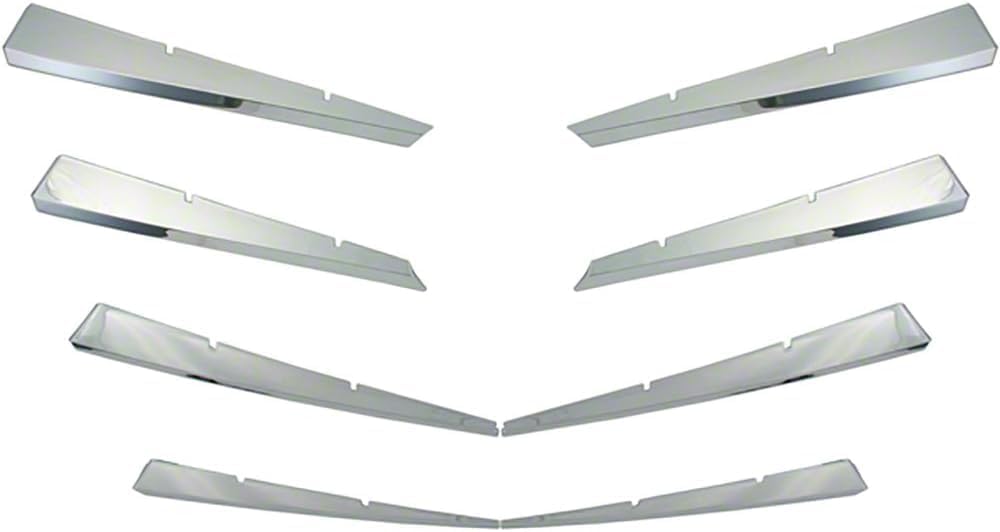 OxGord Snap-on Front Grille Insert Overlay Trim Compatible with 2008-2011 Cadillac CTS Sedan - Billet Style Automotive Exteriror Accessories for Car, Chrome