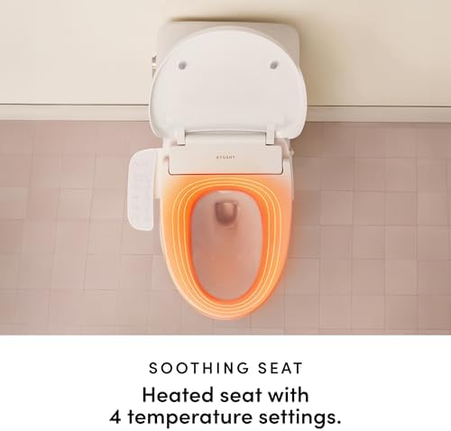 tushy cloud bidet installed on toilet showing elongated seat and night light