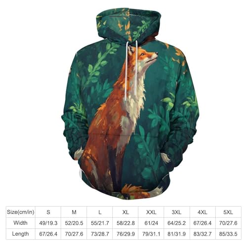 Sweat à capuche renard 3D pull Harajuku unisexe décontracté à poches - 6