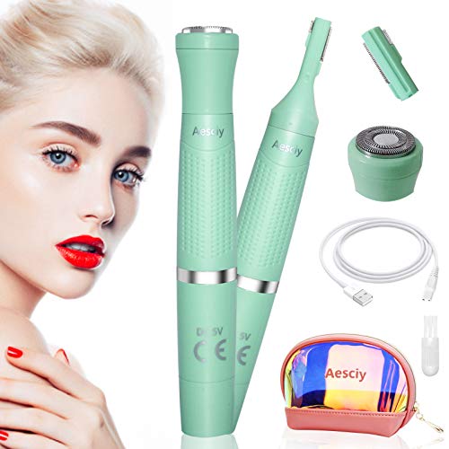 Eyebrow Trimmer and Facial hair remover for Women Face 2 in 1, Electric Eyebrow Razor for Women, Rechargeable Eyebrow Hair Removal, Painless Women Face Shaver for Eyebrows, Lips, Chin, Face