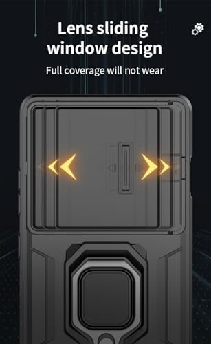 Image of CamShield Pro Case with Slide Camera Protection and 360 Protection Ring Stand Bumper Back Case Cover for OnePlus 12R 5G (Blue)