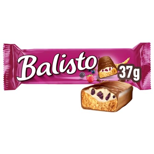 Balisto Schokoladen Großpackung, Yoberry, Getreide Schokoriegel mit Joghurt-Beeren, 20 x 37g, Schokolade, Müsliriegel, Schoko Großpackung (740g)