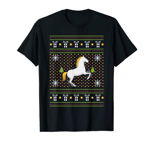 Suéter de Navidad feo caballo Camiseta