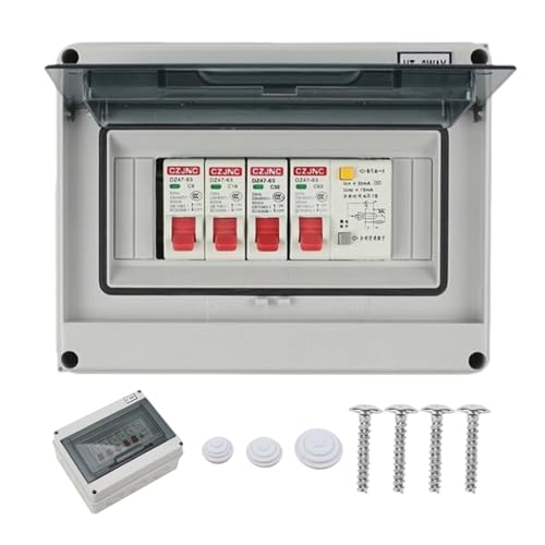 Boîte à fusibles en saillie 4 voies Disjoncteur : WIYETY IP65 Boîte de distribution en saillie, boîte à fusibles Circuit-Breaker à 4 voies Montage en...