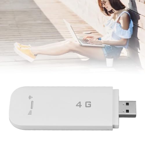Image of 4G LTE USB Portable WiFi Router with SIM Card Slot, Plug and Play Mobile Hotspot Dongle Supporting 10 Devices, WPA2 Encrypted Internet Access for Travel RV Laptop Tablet Smartphone (White)