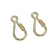 Mike Home Handmade Brass Keychain Key Ring Carabiner Clip Key Buckle 2 Pcs (3.8x50mm/0.14"x1.96")