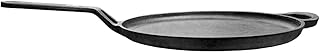Pre-Seasoned 11 inch Cast Iron Tawa, Heavy-Duty 6.6 lbs Flat Griddle for Pancakes, Roti, Tortillas, Eggs & More, Gas, Open Flame Compatible, 5.5" Handle, Naturally Non-Stick