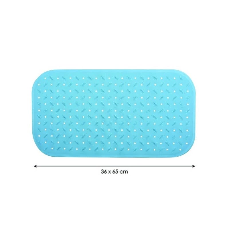 MSV Tapis Fond De Baignoire Antidérapant Caoutchouc 36x65cm Bleu Ciel - Sécurité Et Confort Pour Douche Et Bain