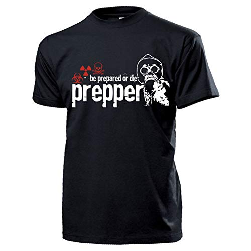 T-shirt de survie Prepper vêtement coton noir XXXXXL pour rester discret