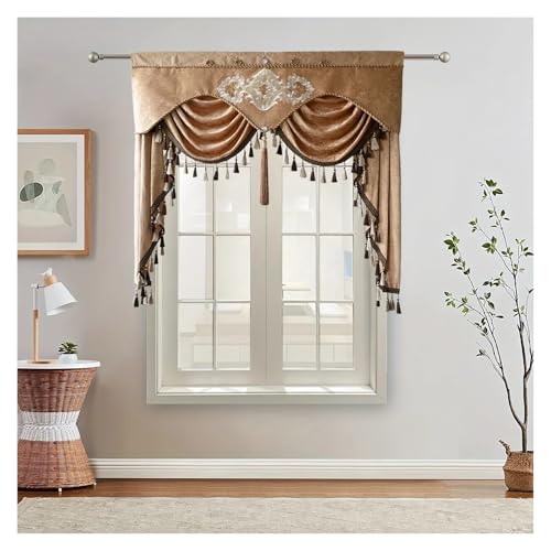 Cenefa para ventana de sala de estar: botín cascada de flores de lujo 2