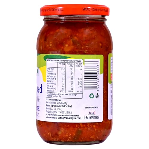 Image of SWAD Delicious and Spicy Pack of Mango Pickle / Aam ka Achar - 400g| Mixed Pickle / Mixed Achar - 400g| Methia Mango Pickle Pickle /Aam ka Achar - 400g Pack of 3