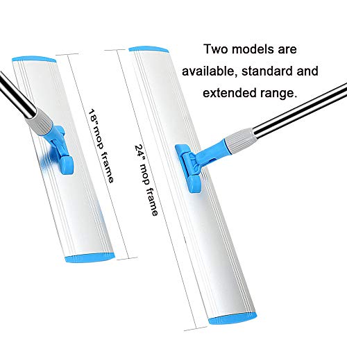 Wet Mop 24" Microfiber Mop Heavy Duty Floor Mop Aluminum Mop Adjustable Stainless Steel Handle 4 Wet And Dry Clothes Floor Cleaning System #TOP3