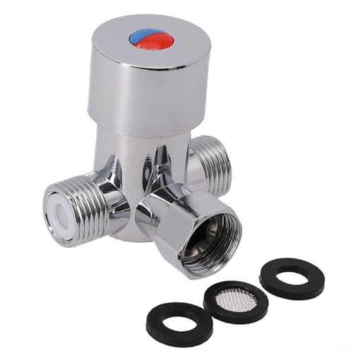 Válvula mezcladora de agua fría caliente, rosca G1/2 0-85 ℃ Válvula mezcladora termostática ajustable para sistema de ducha