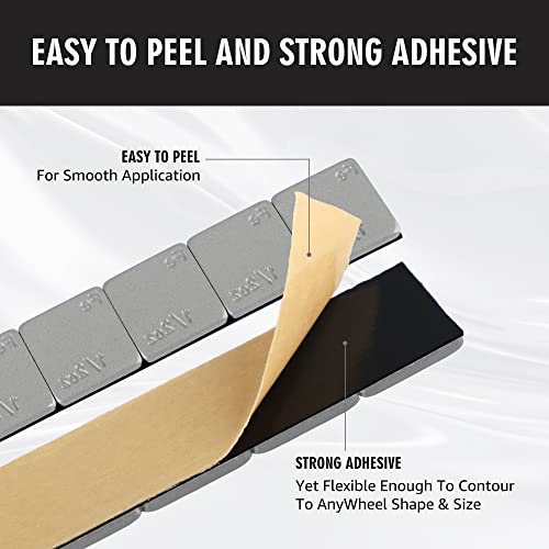 Proeze Wheel Weights Gray 1/2Oz, 72 Oz/Box,0.5 Ounce Stick On Wheel Weights For Cars, Trucks, Suvs, Motorcycle And Others #TOP2