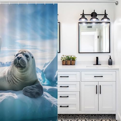 Rideau de douche imperméable en polyester lavable pour baignoire 140x183cm - 5