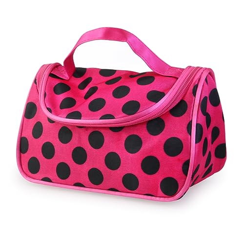 Borsa Cosmetica Da Viaggio Donna Con Chiusura Zip Organizer Con Design Pois e Perfetta Per Trucco e Accessori Personali