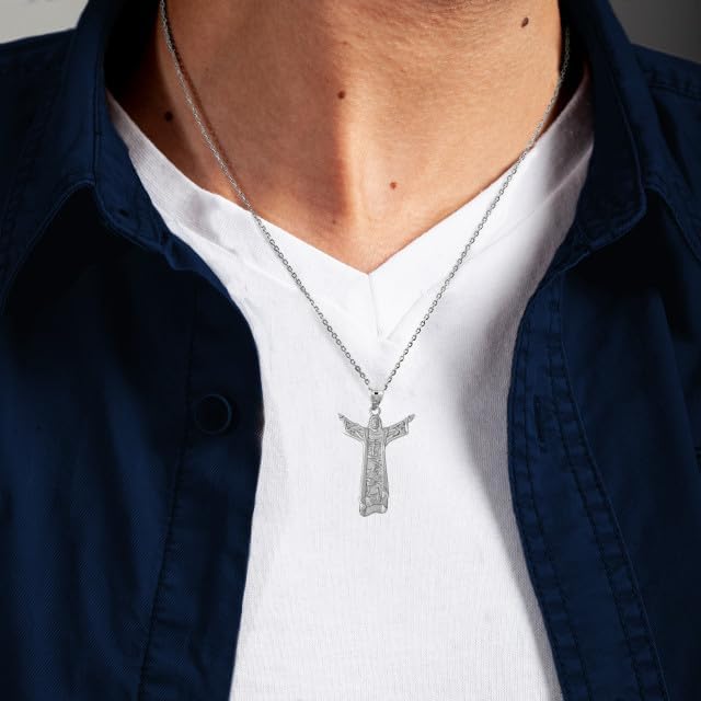 Claddagh Gold Jesus Christ the Redeemer Rio de Janeiro Brazil pendant 925 Sterling Silver Parent