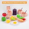 118Pcs Mini Play Kitchen Accessories for Kids, Pretend Cooking Playset with Cookware, Tableware & 2 Fruit Sets, Learning Gift for Girls, Boys, Toddlers, Pink #3