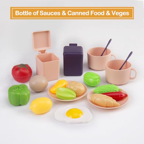 image for Bruvoalon 118Pcs Mini Play Kitchen Accessories for Kids, Pretend Cooki