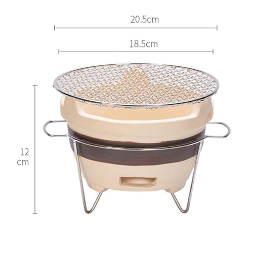 Przenośny grill na węgiel drzewny - japoński piec garncarski, wentylowany, okrągły grill gliniany, na zewnątrz, kemping, ogród, grill, piesze wycieczki, łatwy do przenoszenia