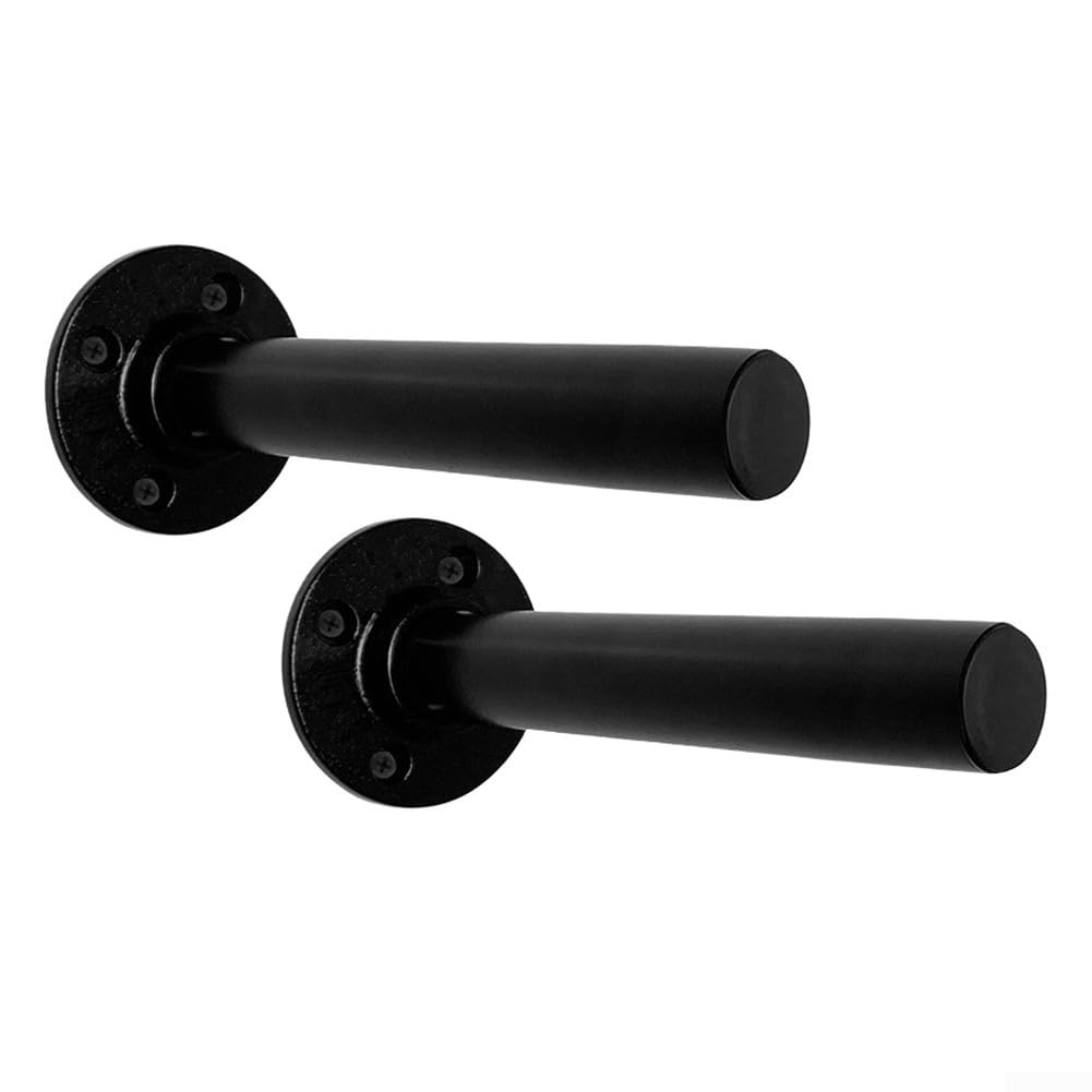 2x Wall Mount Barbell Plate Storage Rack for Home Gym Weight Plates Organizer Iron Construction 210mm Rod Length