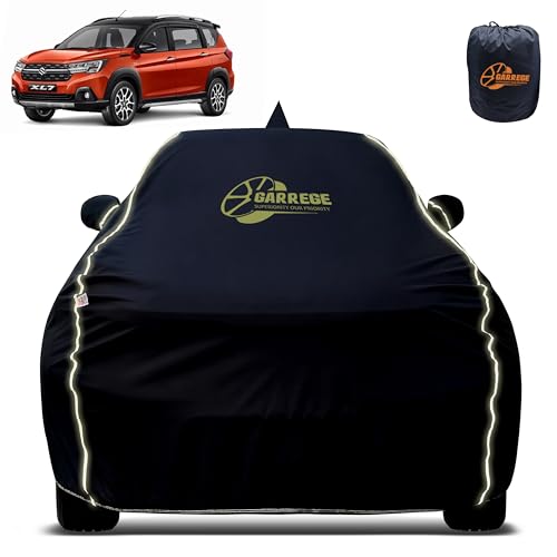 Image of Reflector Waterproof Car Cover for Maruti Xl7 with Mirror & Antenna Pocket | All Weather Protection | Washable Fabric | Black Color