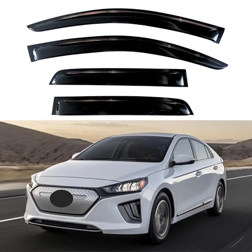 KPY Protetor de chuva para Hyundai Ioniq Hybrid 2017-2022, defletores de janela com fita adesiva para viseira de ventilação para 17 18 19 20 21 22 Inoiq Hybrid