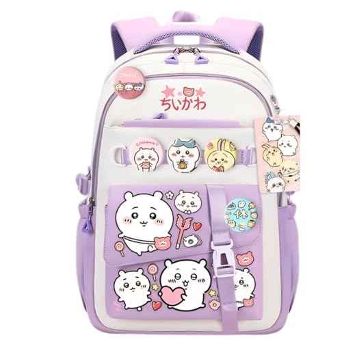 Kawaii Backpack with 21Pcs Accessories Anime Cartoon Anti-Theft Travel Aesthetic New Semester Gifts Bag with Cute Pins…