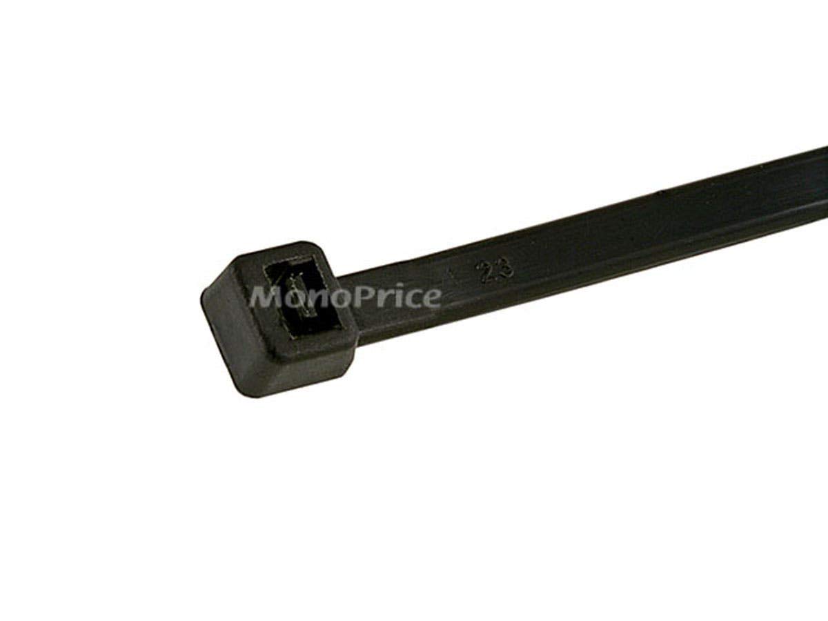 Monoprice Cable Tie 14 inch 50LBS, 100pcs/Pack - Black