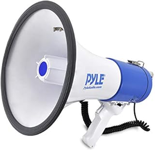 PYLE-PRO Portable Megaphone Speaker PA Bullhorn - Built-in Siren, 50W Adjustable Volume Control in 1200 Yard Range, Ideal for Any Outdoor Sports, Cheerleading Fans&Coaches or for Safety Drills-PMP50