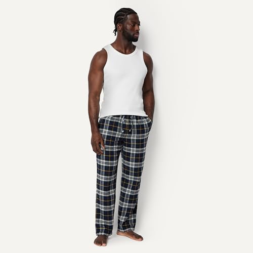 Image of Amazon Essentials Men's 100% Cotton Flannel Sleep Pant, Relaxed Fit Lounge Pants with Elastic Waist and Drawstring