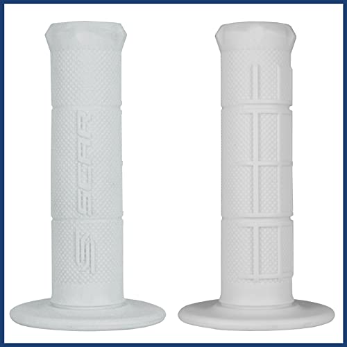 SCAR Poignée Guidon Moto Cross MX Enduro Supermotard - Blanc