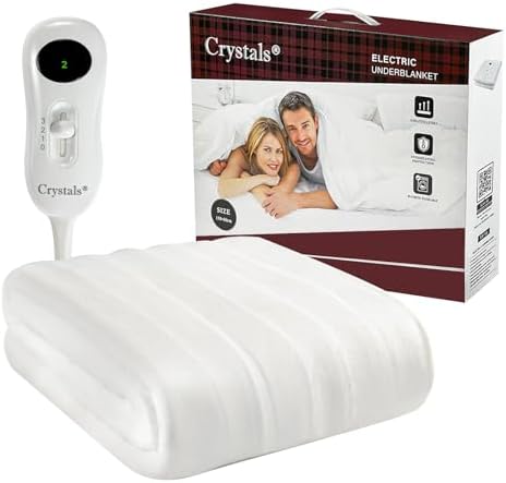 Electric Blanket Double - Heated Electric Under-Blanket with 3 Heat Settings, Machine Washable with Straps and Overheat Protection – Auto Shut Off Electric Blanket for Adults (Double (160 x 130 cm)