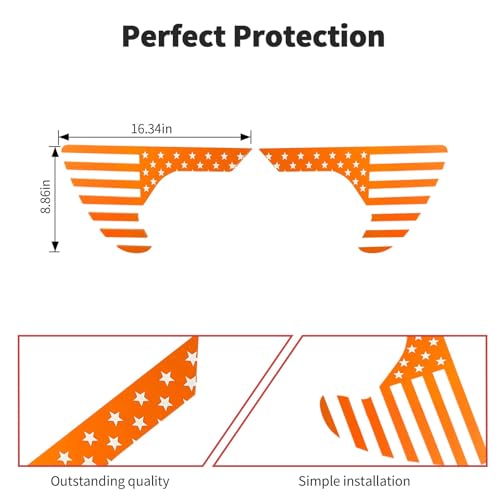 Image of JWWY Side Fender Vent Sticker US Flag Decals Vinyl Sticker Compatible with Jeep Wrangler JL JLU Gladiator JT 4xe 2025-2018 2pcsOrange
