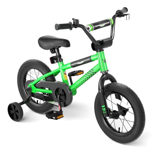 KORIMEFA Toddler Bike 12 inch with Traning Wheels for 2-4 Years Old, Boys Bicycle, BMX Style Cycle with Coaster Brake, Rider Height 29-35 inch, Children Present for Bike Learning