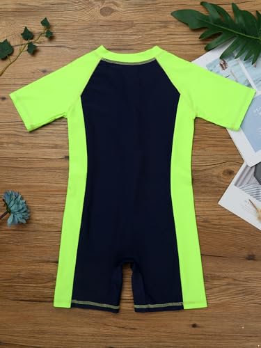 Image of Alvivi Kids Baby Boy Girls Short Sleeve Shorty Swimming Suit UV Sun Protective Zipper One Piece Swimsuit