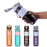 Sport Water Bottle come with Spout and Removable Strainer,Fast Flow 18/24oz BPA-Free Flip Lid Blender Water Jug,Multiple Size,Suitable for Adults Kids Fitness Gym Outdoors(Red,24oz)