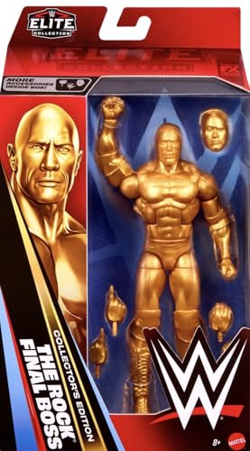 WWE The Rock The Final Boss Gold Collectors Edition Mattel Elite Collection Series 125 Wrestling Action Wrestler Figure Toy
