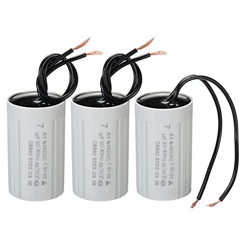 Condensateur de démarrage 7uF CBB60 AC 450V pour moteur pompe à eau 3Pcs