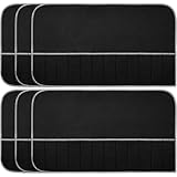 AwnsIMfreien Silberbesteck-Aufbewahrung, Silber-Aufbewahrungstaschen, anlaufgeschützt, 6 Stück, 12 Fächer, staubdichtes faltbares Besteck mit weißem Band, tragbare Taschen für die Küche