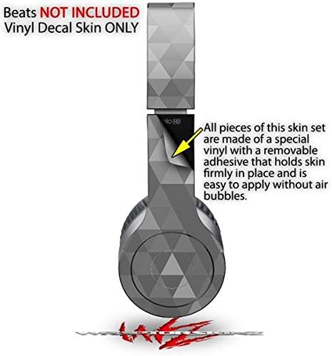 Skin Decal Wrap Works with Original Beats Solo HD Headphones Triangle Mosaic Gray Skin Only (Headphones NOT Included)