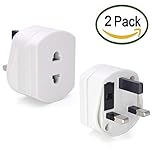 [2 Pack] Heavy Duty UK 1A Electric Shaver Razor Adaptor 2 To 3 Pin Toothbrush Plug Socket Converter
