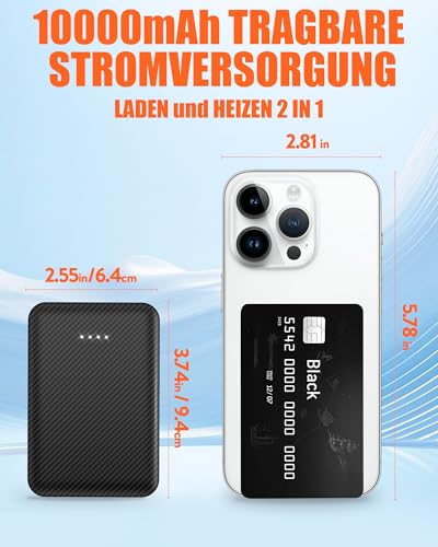 Beheizbare Weste Kinder mit Powerbank USB 5V 10000mAh - Heizweste für Jungen und Mädchen Mantel, Wiederaufladbare Warmende weste Beheizbare Kleidung zum Skifahren mit 3 Heizzone und 3 Stufen Temperatu