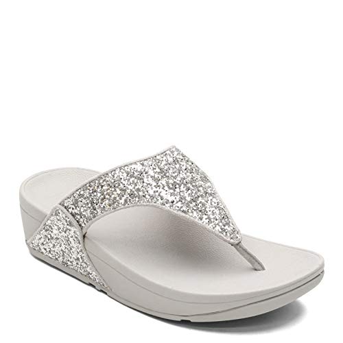 Image of FitFlop Lulu Multi-Tonal Glitter Toe-Post Sandals
