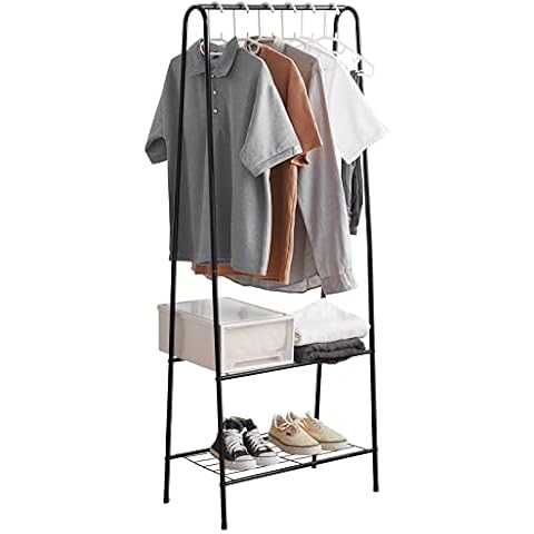Vivo Technologies Metal Clothes Rail with Shelves Cover